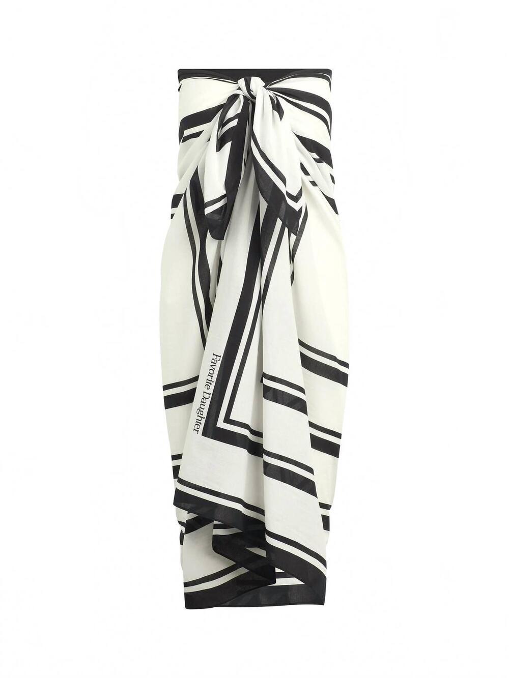 NEW FAVORITE DAUGHTER women's geo print pareo wrap in black/white